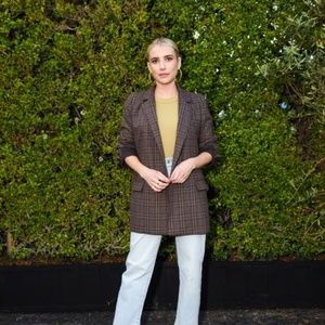 Madewell Caldwell Double-Breasted Blazer in Hedden Plaid